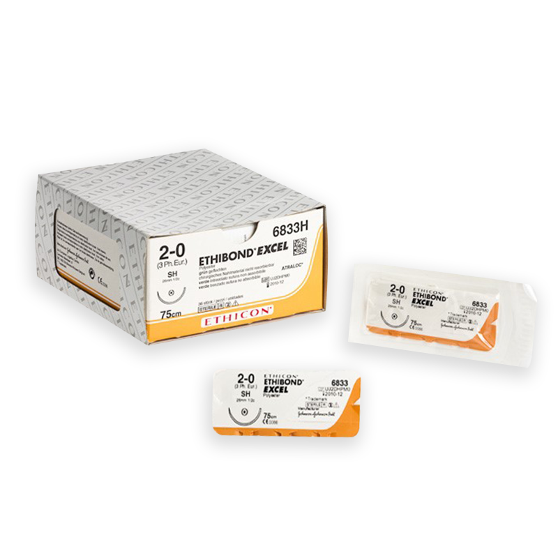 ETHIBOND EXCEL BIC 10X75см USP2/0 дві голки SH-2 Taper Point 20мм 1/2